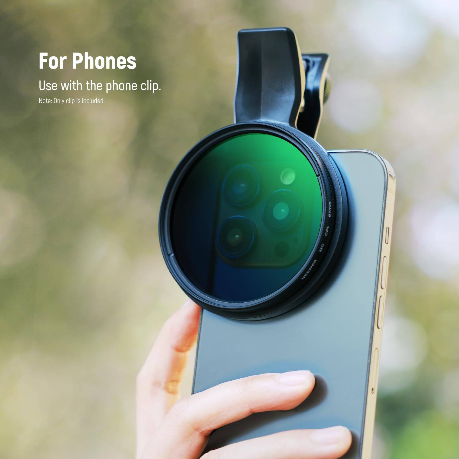 For Phones  
Use with the phone clip.  
Note: Only clip is included.