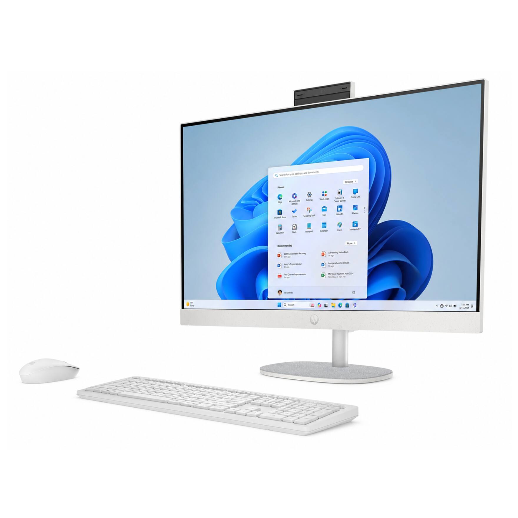 Alt View 9. HP - 27 All-in-One 27 FHD Display (Ultra 5-225U, 64GB, 4TB SSD, Intel Graphics, WiFi 6, Webcam, Win 11 Pro) w/USB Hub - Shell White.