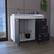 Back. TuHome - Ferretti Utility Sink With Three Drawers And Double Door Cabinet - White / Black.