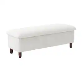 Lumina Wise - Faux Leather Storage Ottoman Bench - White