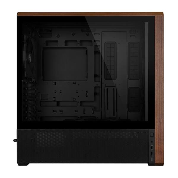 Lian Li LANCOOL 217 Walnut Wood Mid Tower Case, 5 PWM Fans