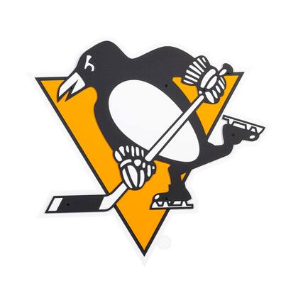 Front. Evergreen Enterprises - Pittsburgh Penguins 23" Layered Metal Wall Art Sign - Multicolor.