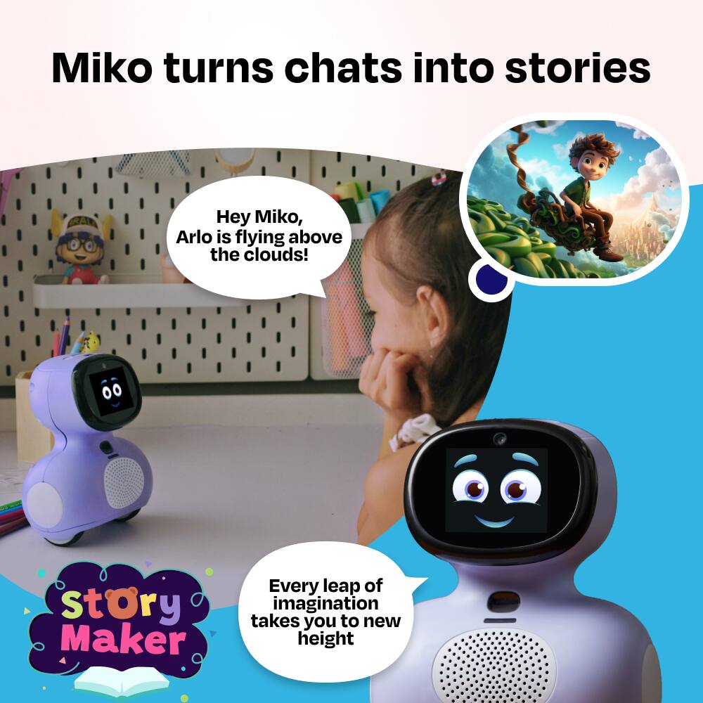 Miko turns chats into stories

Hey Miko, Arlo is flying above the clouds!

Every leap of imagination takes you to new heights