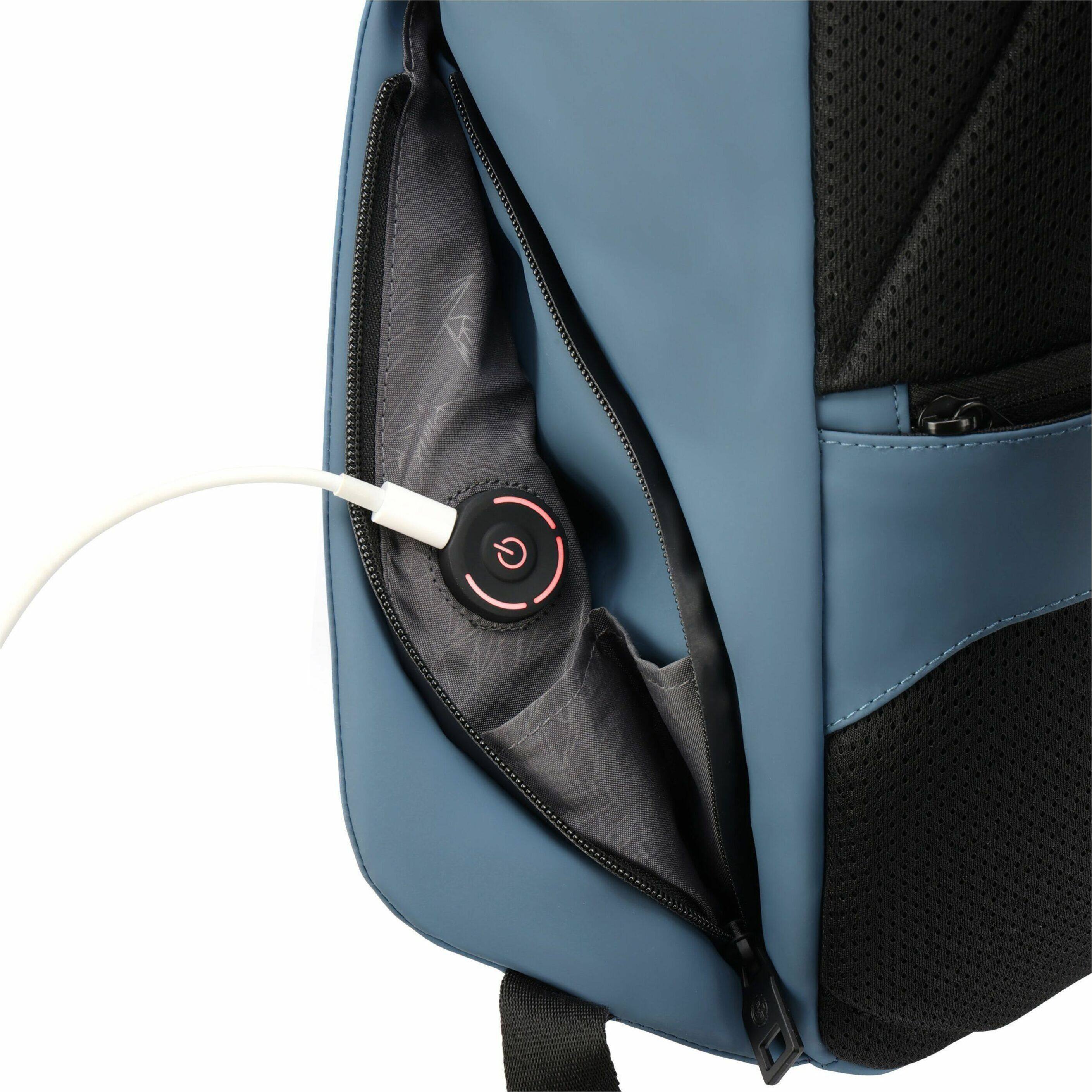 Alt View 19. Swissdigital Design - LAMONE L LED TSA-Friendly Water-Resistant Backpack With USB Charging Port  RFID Protection and Fits Up to 16″ Laptop - Dark Blue.