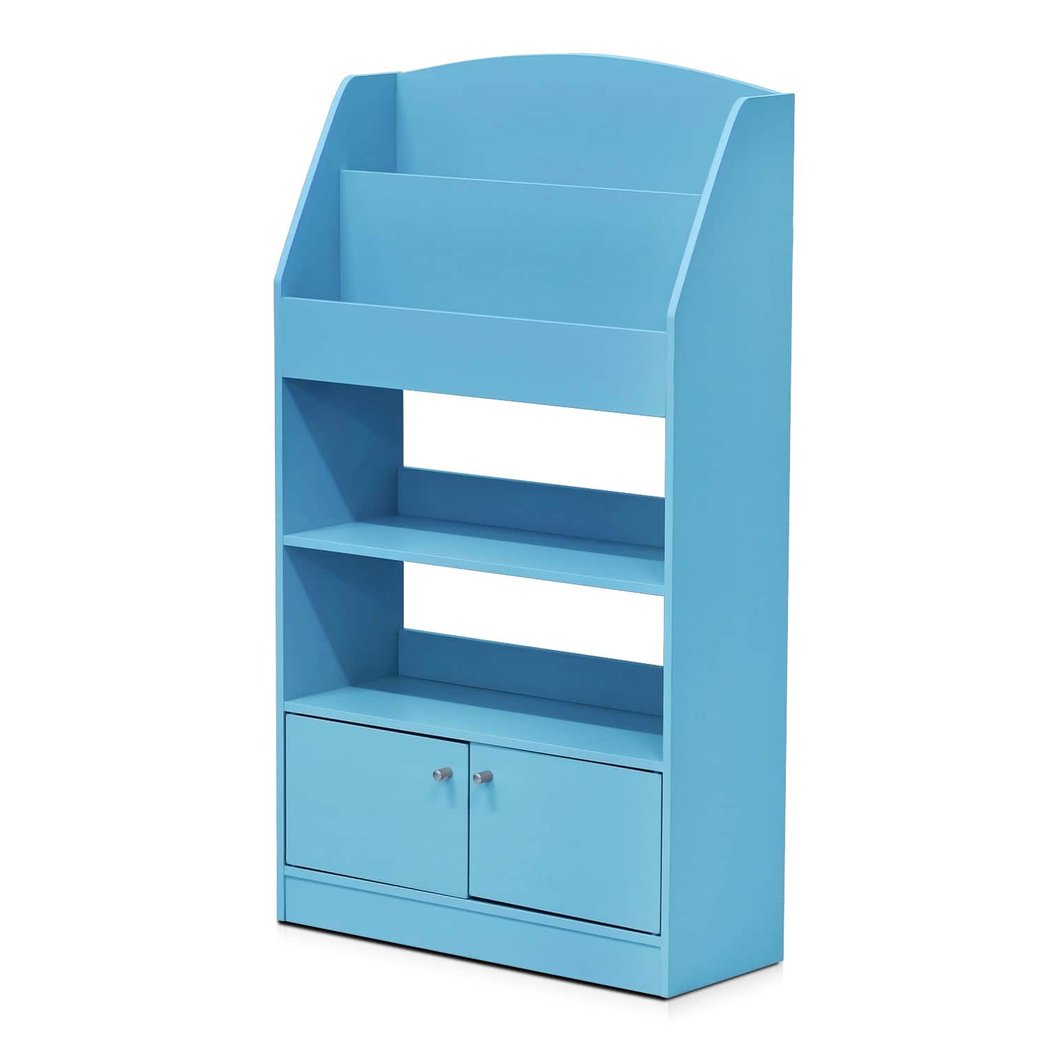 Furinno - Lova MagazineBookshelf with Storage Cabinet - Light Blue