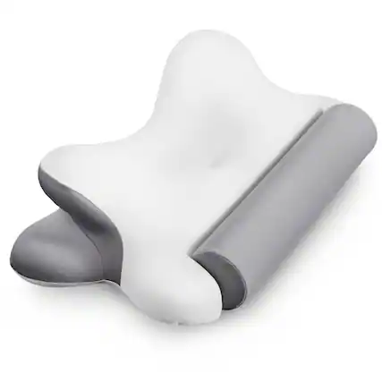 Front. AENKYO - Cervical Neck Pillow Ergonomic Memory Foam Pillows Dual-height design for Sleeping - Gray.