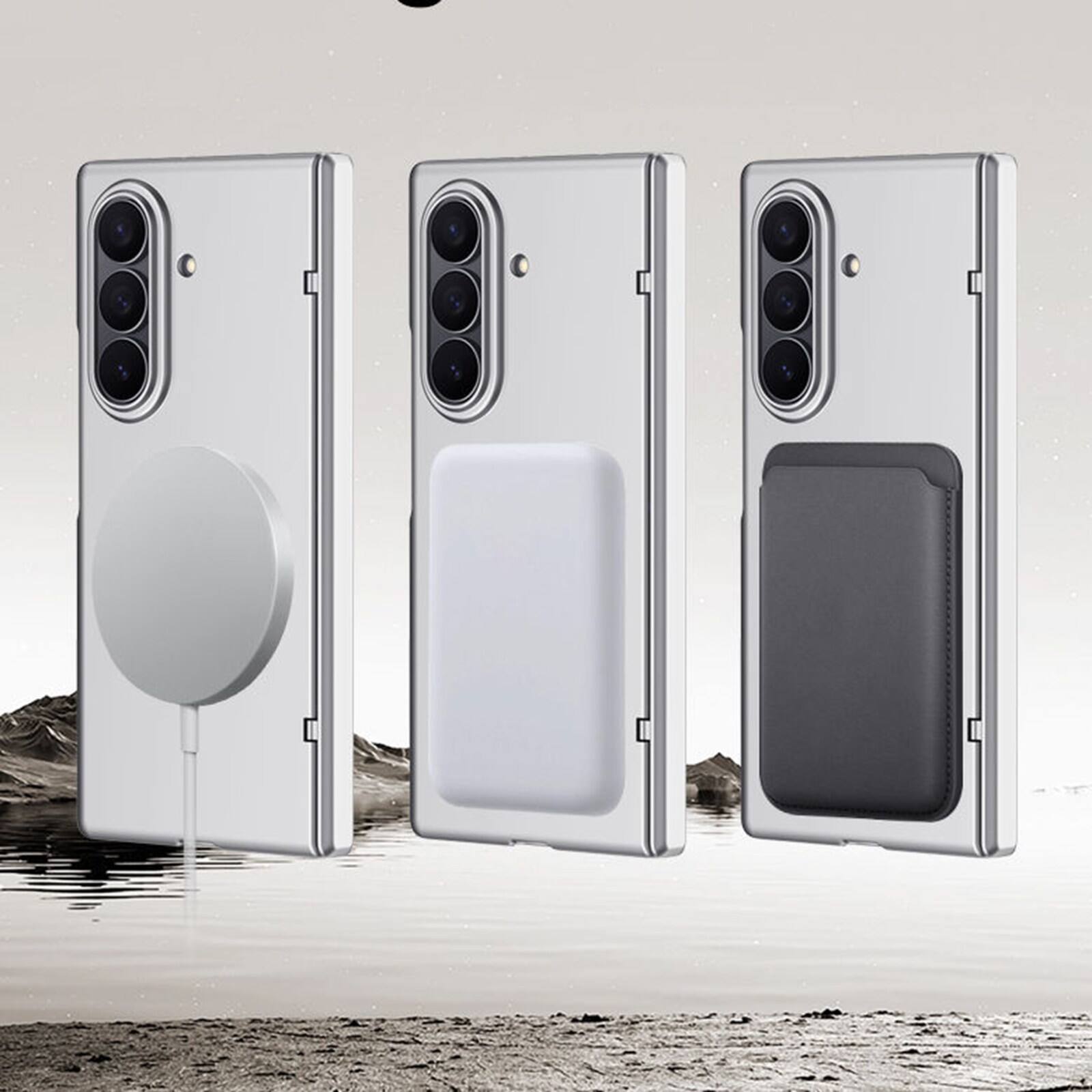 Back. Dteck - For Samsung Galaxy Z Fold 7 Hinge Protection Magnetic Ring Stand Foldable Rugged Case Built-in Screen Protector - Lightgreen(Privacy Film).
