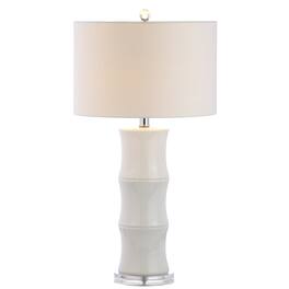 Jonathan Y - Tiki 26.5" Ceramic LED Table Lamp - White