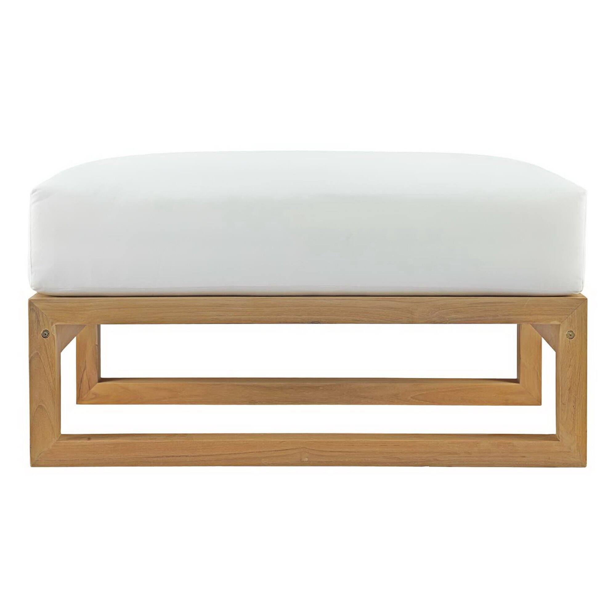 Left. Modway - Upland Outdoor Patio Teak Ottoman by Modway - Natural White.