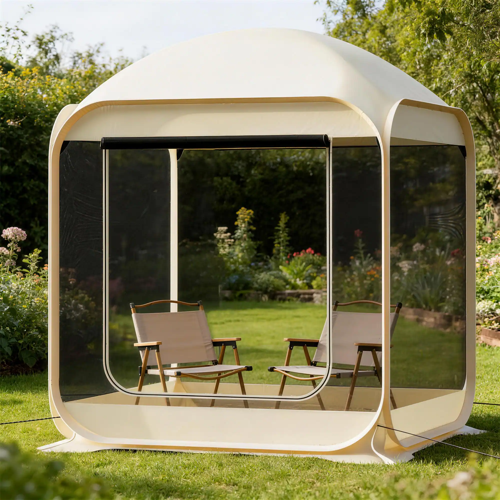 Alt View 1. Circus Cirle - 6 x 7.2 inch Breathable Mesh Camping Tent - Beige.