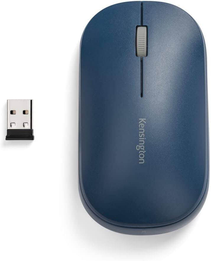 Alt View 4. Kensington - Kensington SureTrack Dual Wireless Mouse - Optical - Wireless - Bluetooth/Radio Frequency - 2.40 GHz - Blue - USB 2.0 - Blue.