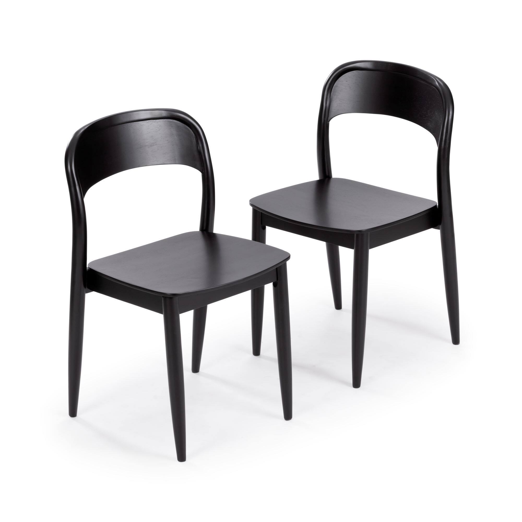Alt View 8. Plank+Beam - Loar Dining Chair (2 pack), Black - Black.