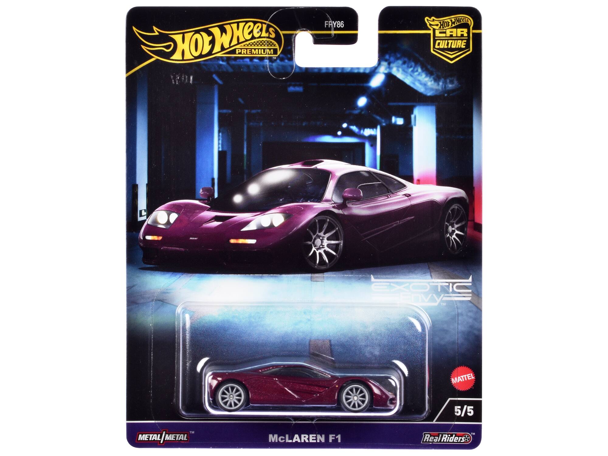 Hot Wheels Premium FRY86 Hot Wheels Car Culture Exotic Envy TM Mattel 5/5 - Metal | Metal McLaren F1 - Real Riders