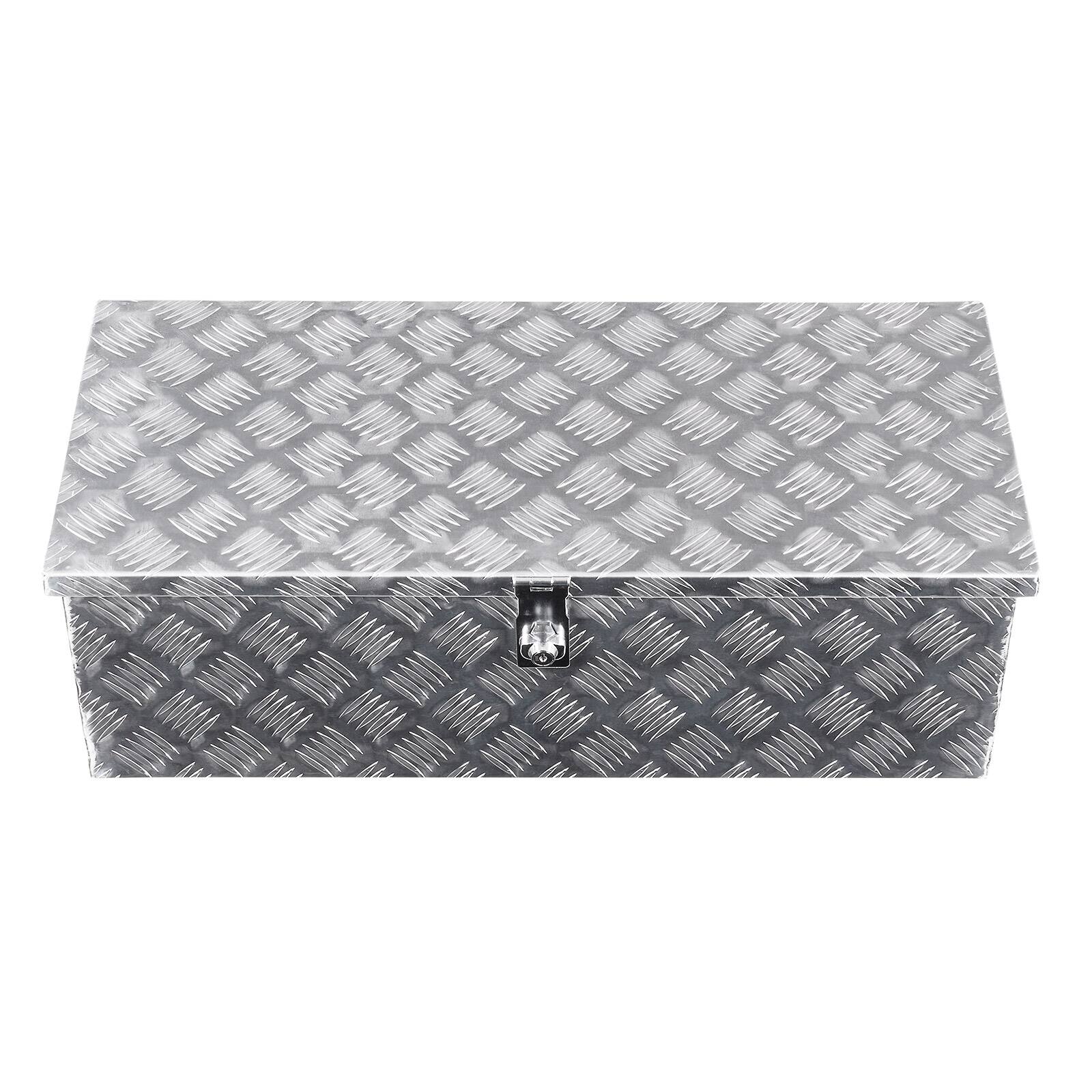 Alt View 5. VEVOR - Heavy Duty Aluminum Truck Bed Tool Box, Stripes Plated Tool Box with Side Handle and Lock Keys, 30"x13"x9.6" - Silver.