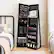 Alt View 13. Costway - Mirrored Jewelry Cabinet Armoire Lockable Standing Storage Organizer with Shelf Black - Black.