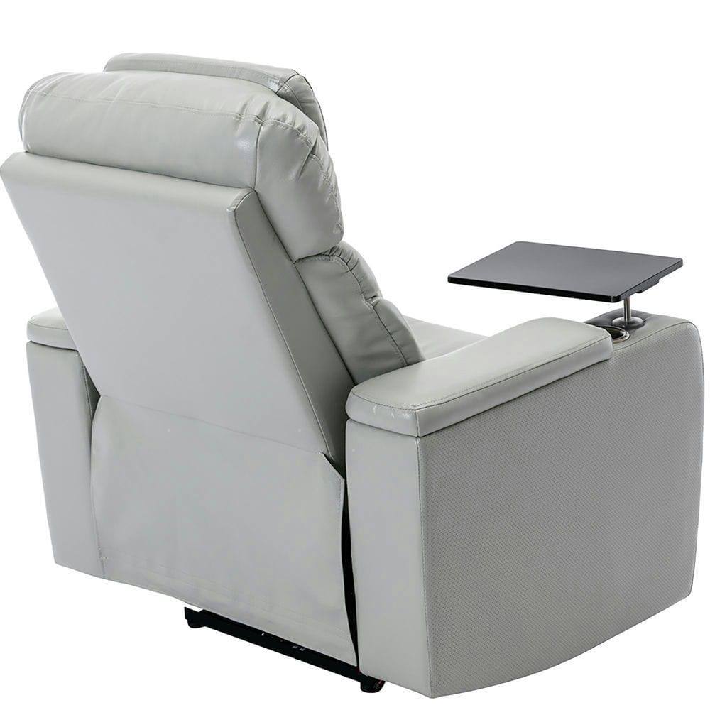 Alt View 8. Kadyn - Power Motion Electric Recliner with USB Port, Hidden Arm Storage, Cup Holder & Bluetooth Speaker - Gray.