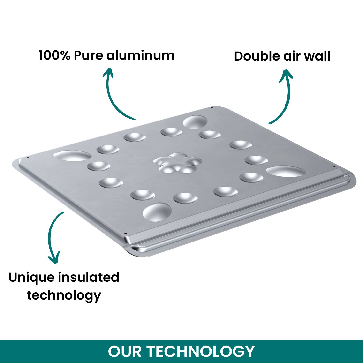 100% Pure aluminum  
Double air wall  
Unique insulated technology  

OUR TECHNOLOGY