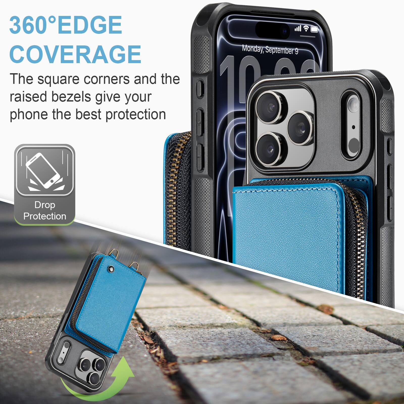 360° EDGE COVERAGE

The square corners and the raised bezels give your phone the best protection

Monday, September 9

Drop Protection