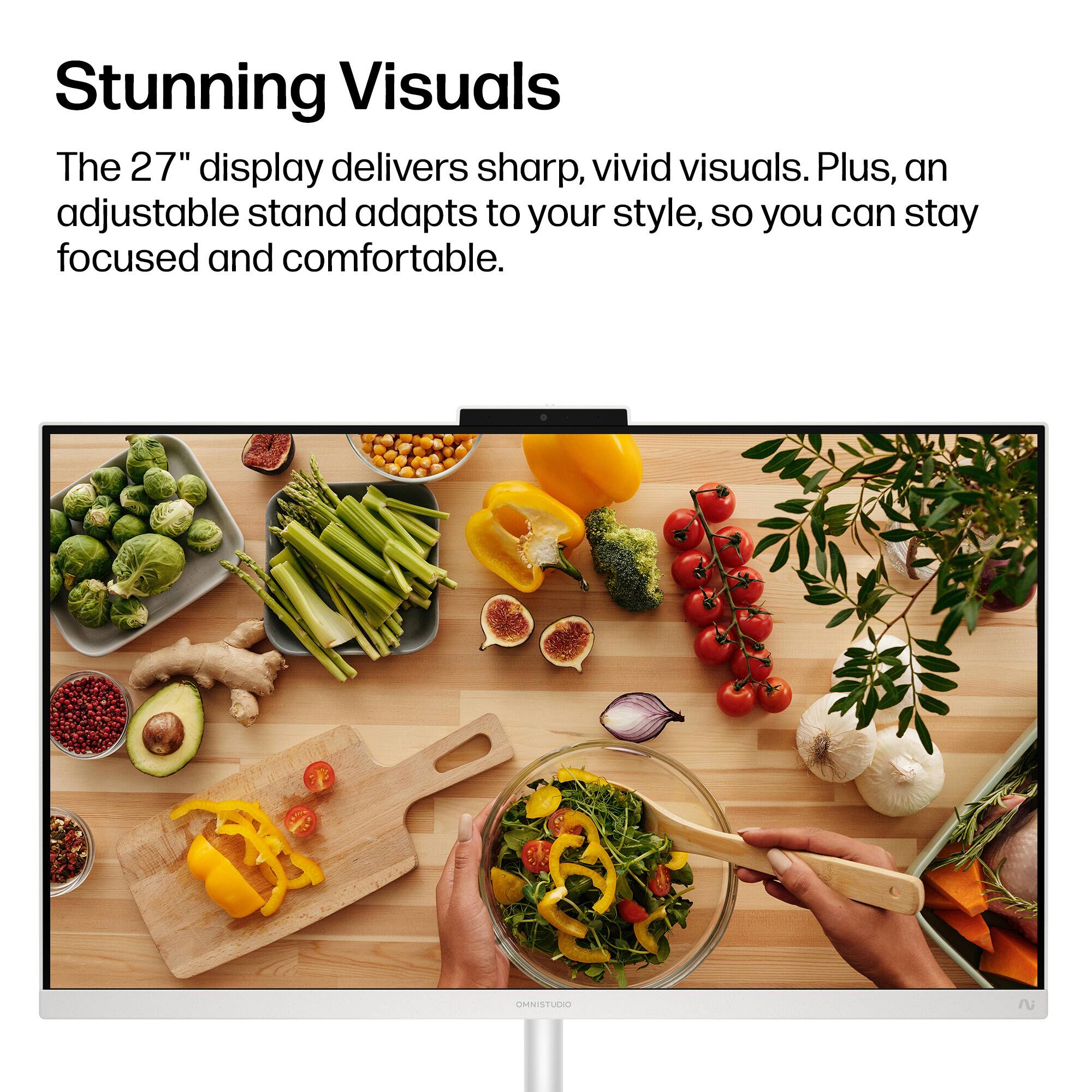Stunning Visuals

The 27" display delivers sharp, vivid visuals. Plus, an adjustable stand adapts to your style, so you can stay focused and comfortable.