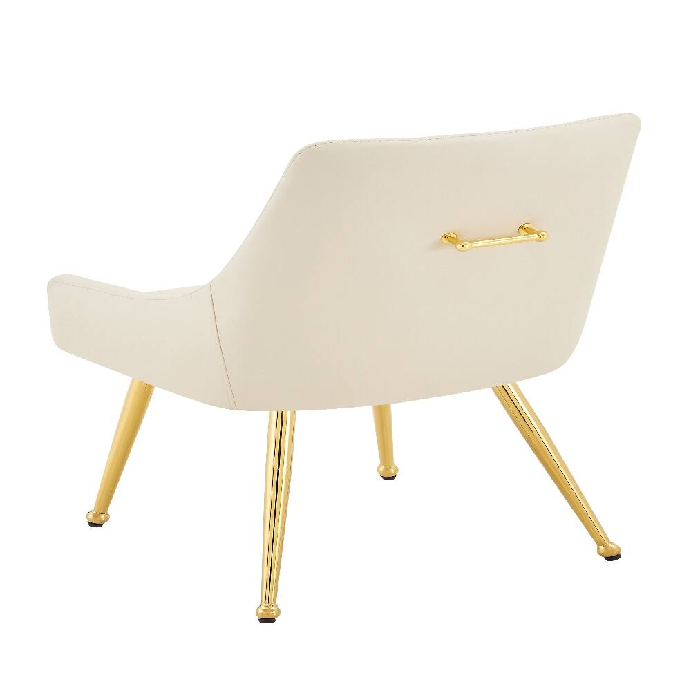 Alt View 9. Loheer - Leather Dining Chairs Set of 2 Tufted Accent Chair Modern Dining Seating Off White Faux Leather Chairs - Off White.