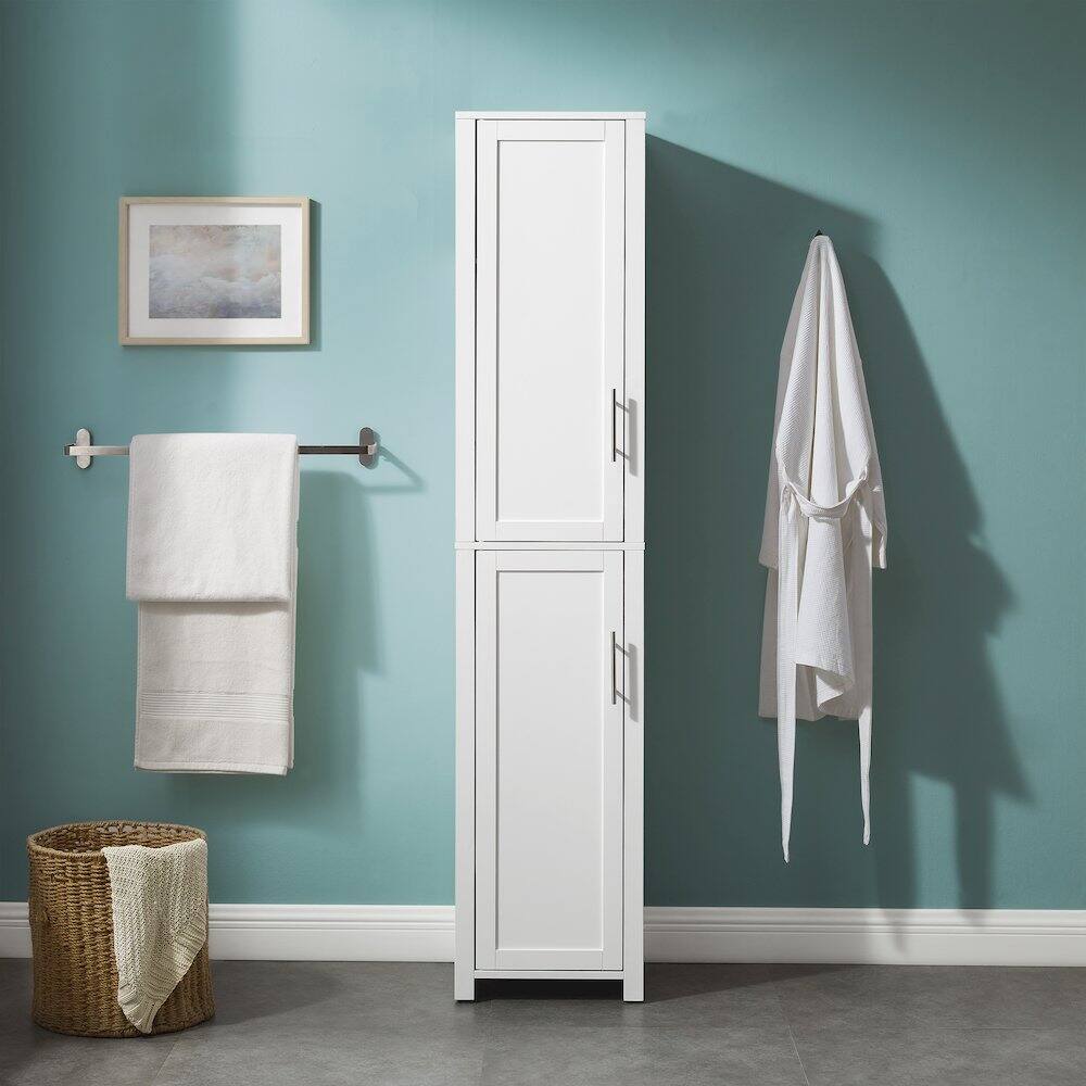 Alt View 2. Crosley Furniture - Savannah Linen Storage Cabinet - White.