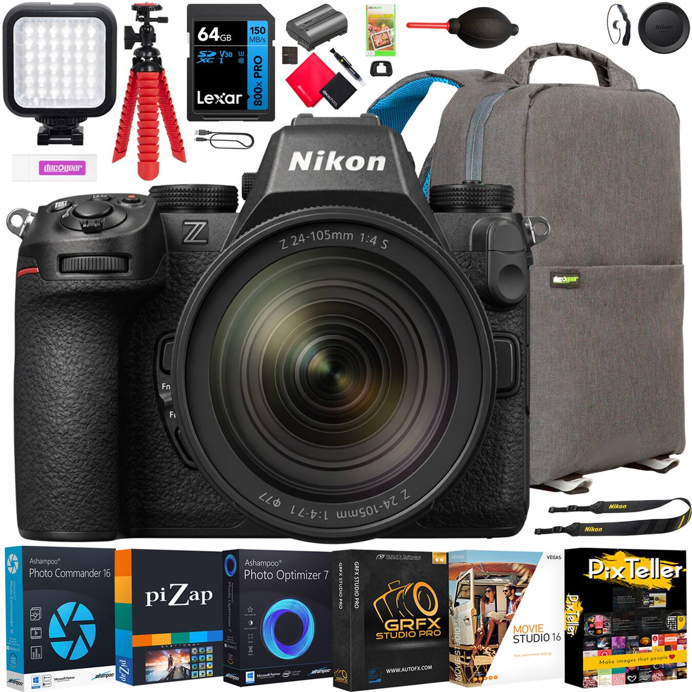 - 64GB 150 MB/s S2 V30 XC I 1 PRO Lexar 800x F2 MiEA
- Nikon Z Z 24-105mm 1:4 S
- Fn FI 77 Z 1:4-71 24-105mm
- Ashampoo Photo Commander 16
- Ashampoo Photo Optimizer 7
- GRFX STUDIO PRO
- VEGAS
- PixTeller MOVIE PrxTeller
- STUDIO 16