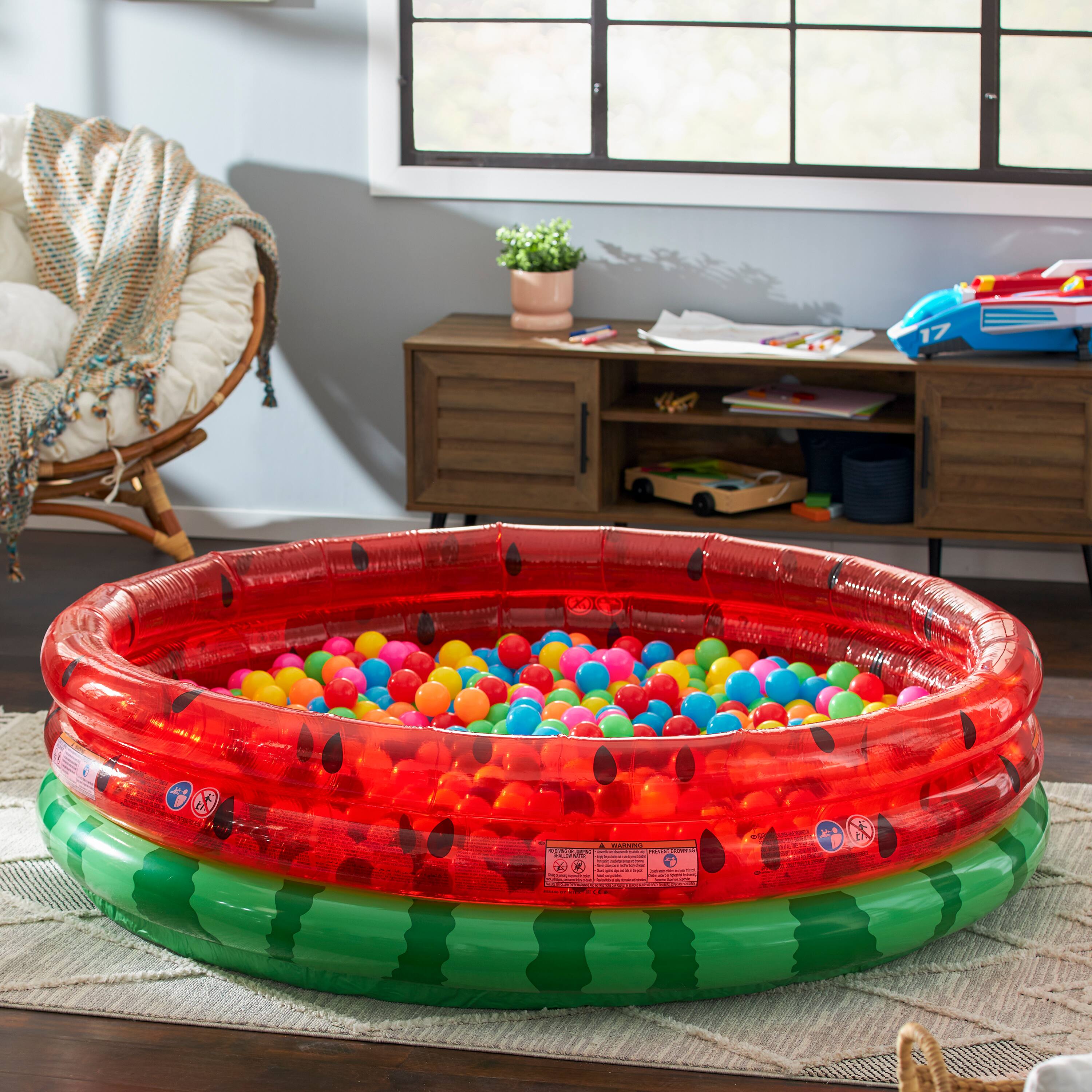 Alt View 5. Intex - Intex Inflatable Kiddie Watermelon Pool with Multi-Colored Fun Ballz, 100 Pack - Multi-color.