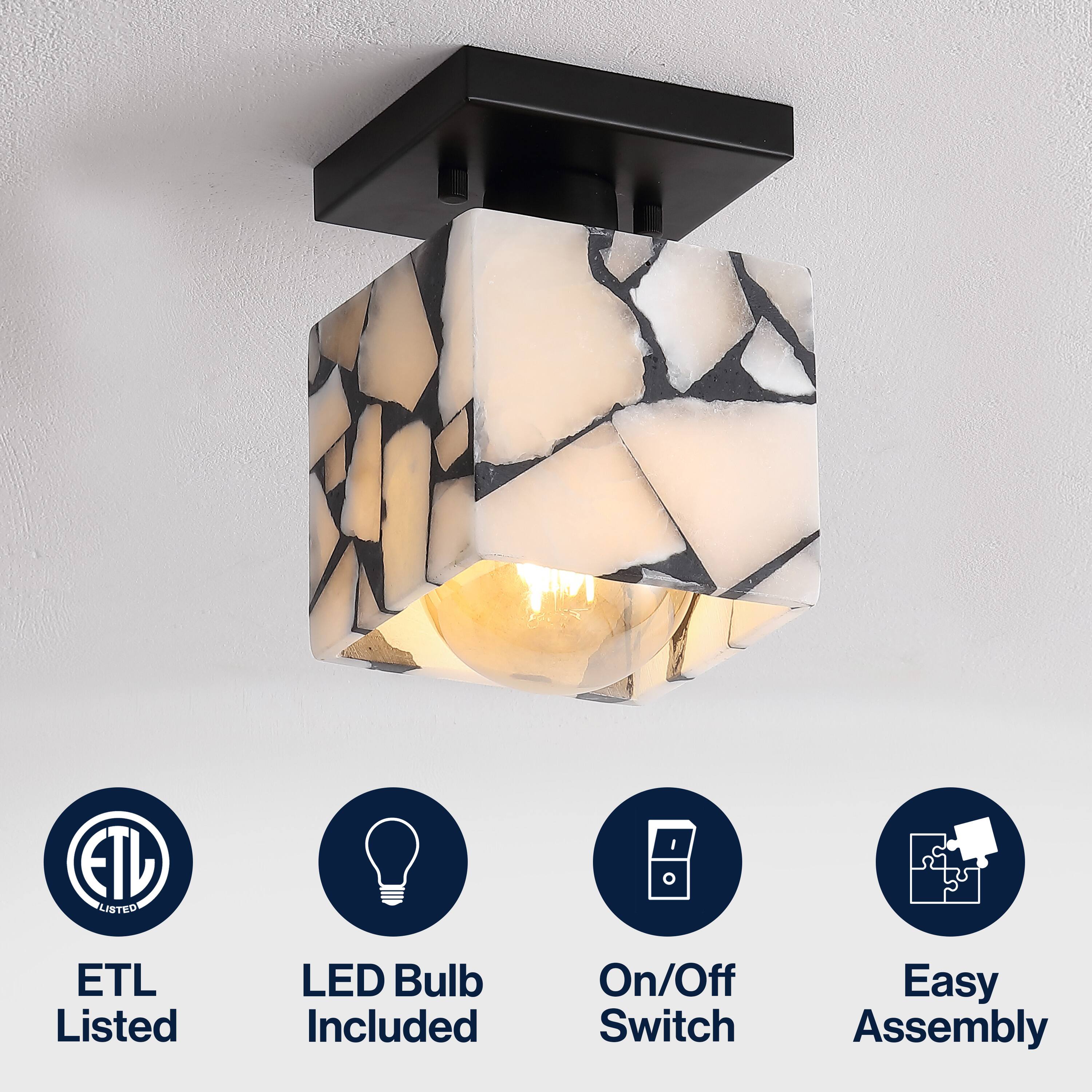 ETL Listed  
LED Bulb Included  
On/Off Switch  
Easy Assembly