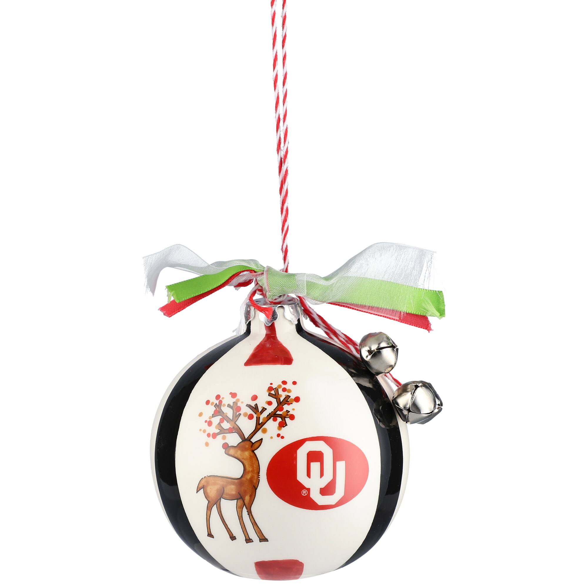 Alt View 1. Magnolia Lane - Oklahoma Sooners Ceramic Team Ball Ornament - Multicolor.