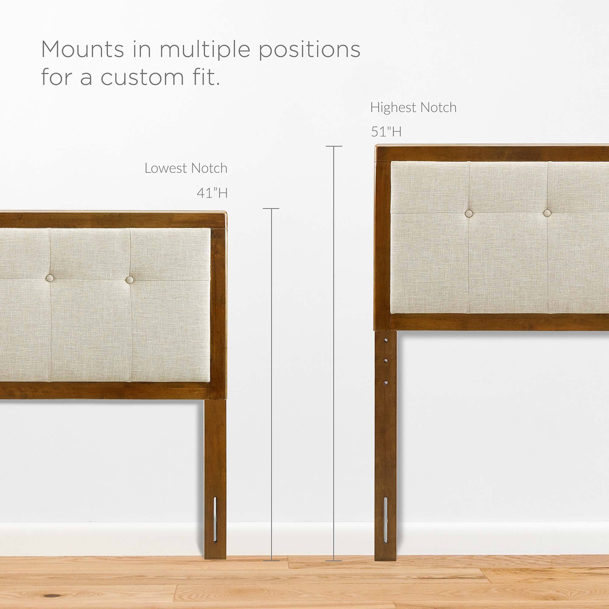 Mounts in multiple positions for a custom fit.

Lowest Notch  
41"H

Highest Notch  
51"H