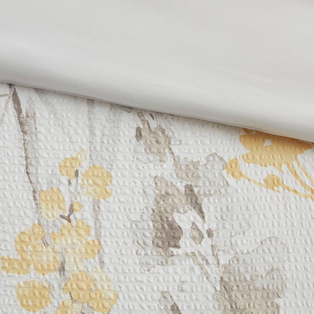 Alt View 5. Gracie Mills - Gracie Mills 5-Piece Cottage Farmhouse Floral Seersucker Comforter Set - Yellow.