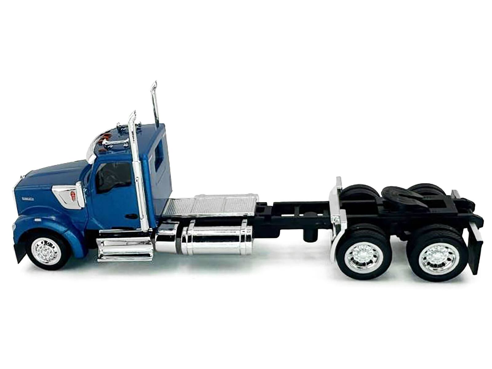 Alt View 1. HO Logistics Replicas - Kenworth W990 2-Axel Day Cab Blue Metallic 1/87 (HO) Scale Plastic Model Car by HO Logistics.