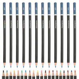 Unique Bargains - Colored Pencils, Oil-Based Drawing Pencils for Adult Coloring Books, Artists, Beginners, 12pcs - Light Blue
