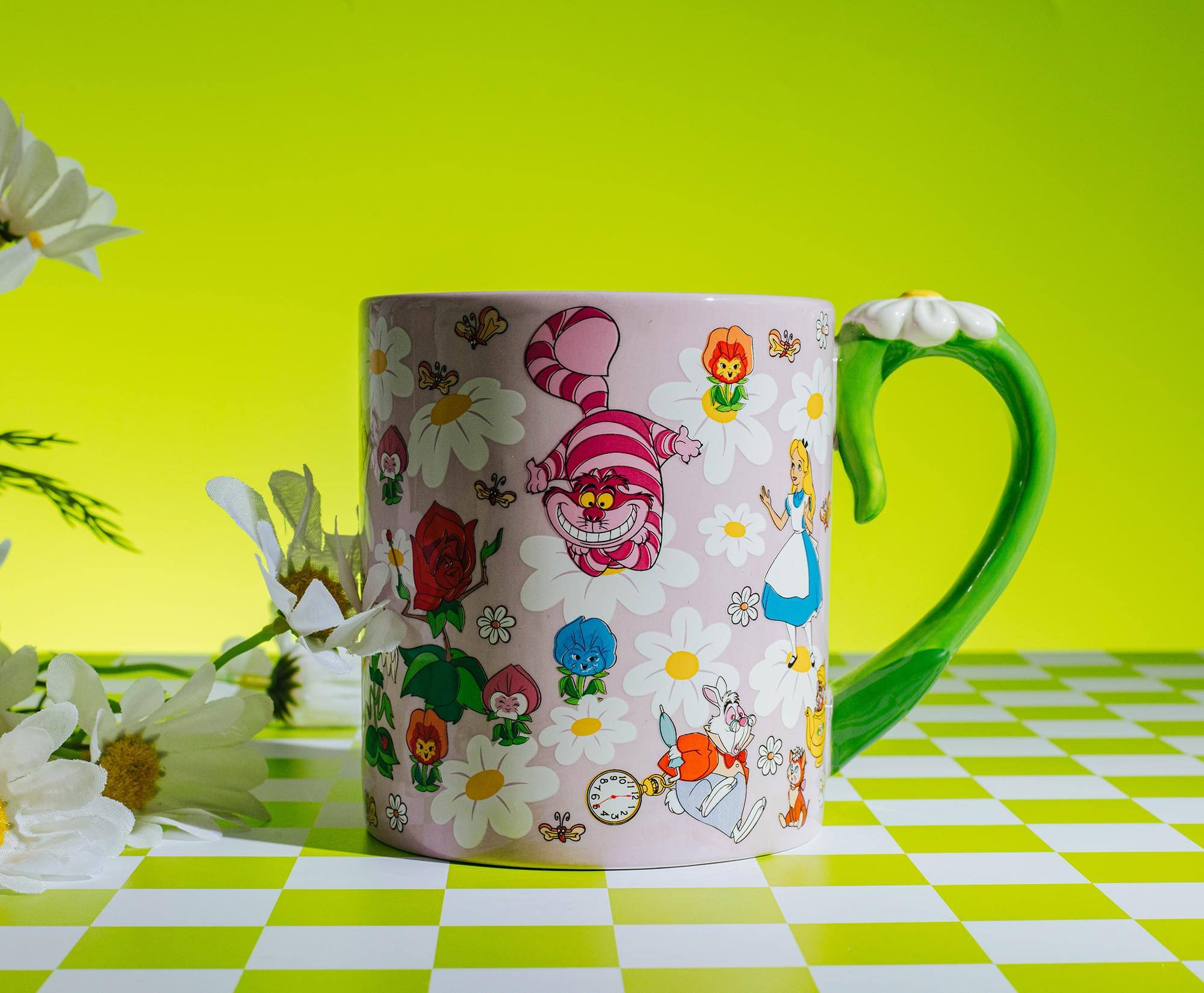 Alt View 2. Silver Buffalo - Disney Alice In Wonderland Flowers Ceramic Mug With Sculpted Handle | 22 Ounces - Pink.