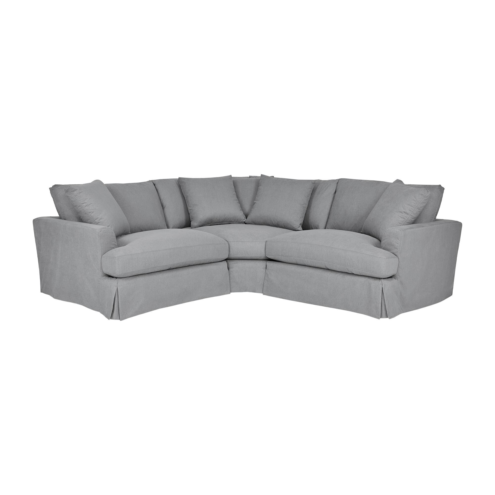 Front. Armen Living - Ciara Upholstered 3 Piece Sectional Sofa in Slate Gray - Slate Gray.