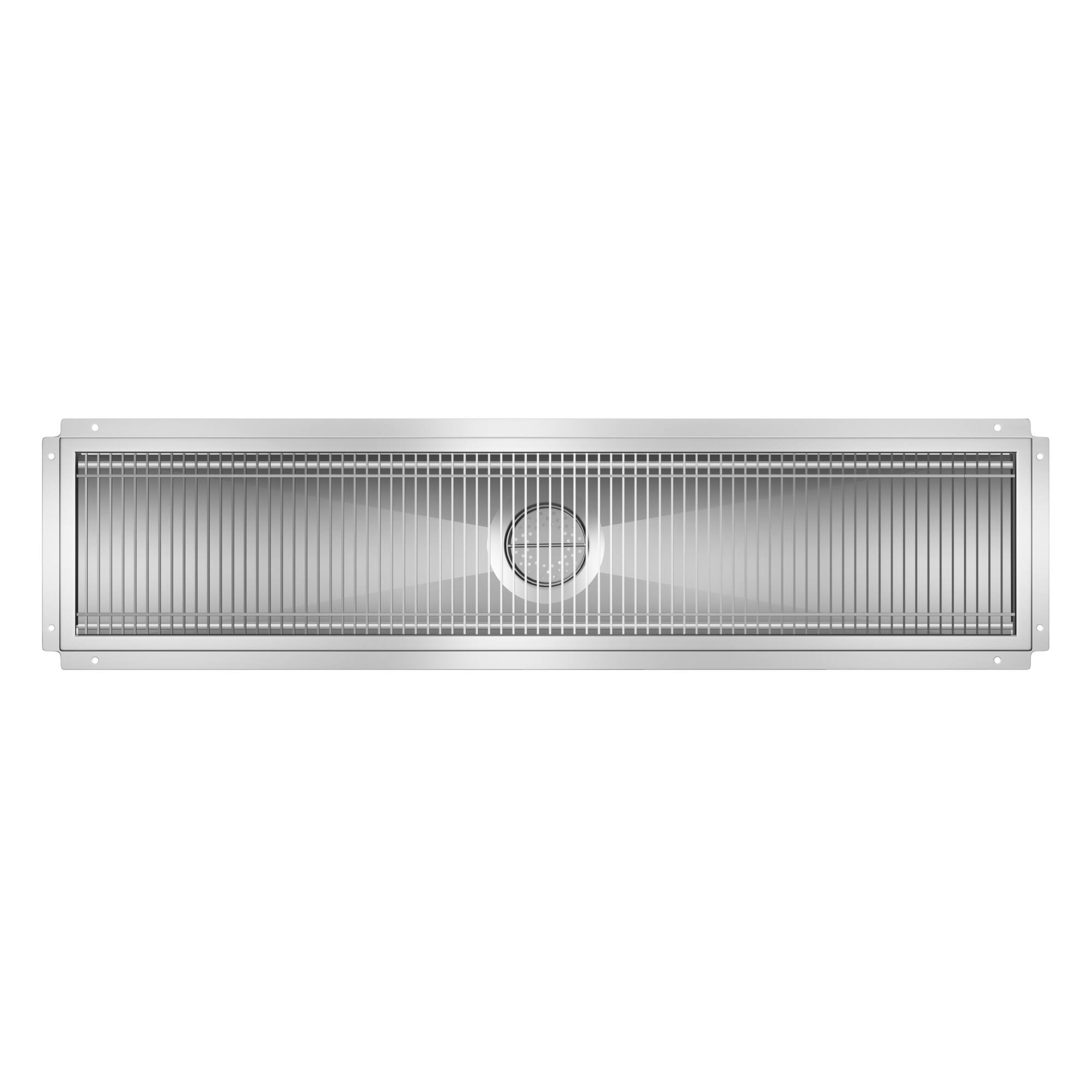 Alt View 1. Koolmore - 12" x 54" Stainless Steel Floor Trough Drain, 14-Gauge with Subway-Style Grating & Removable Drain Basket, NSF Listed - Stainless-Steel.