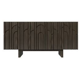 Boyel Living - Dark MDF 4-Door 63 in. Wood Grain Buffet Sideboard For Living Room and Kitchen-Dining Room - Brown