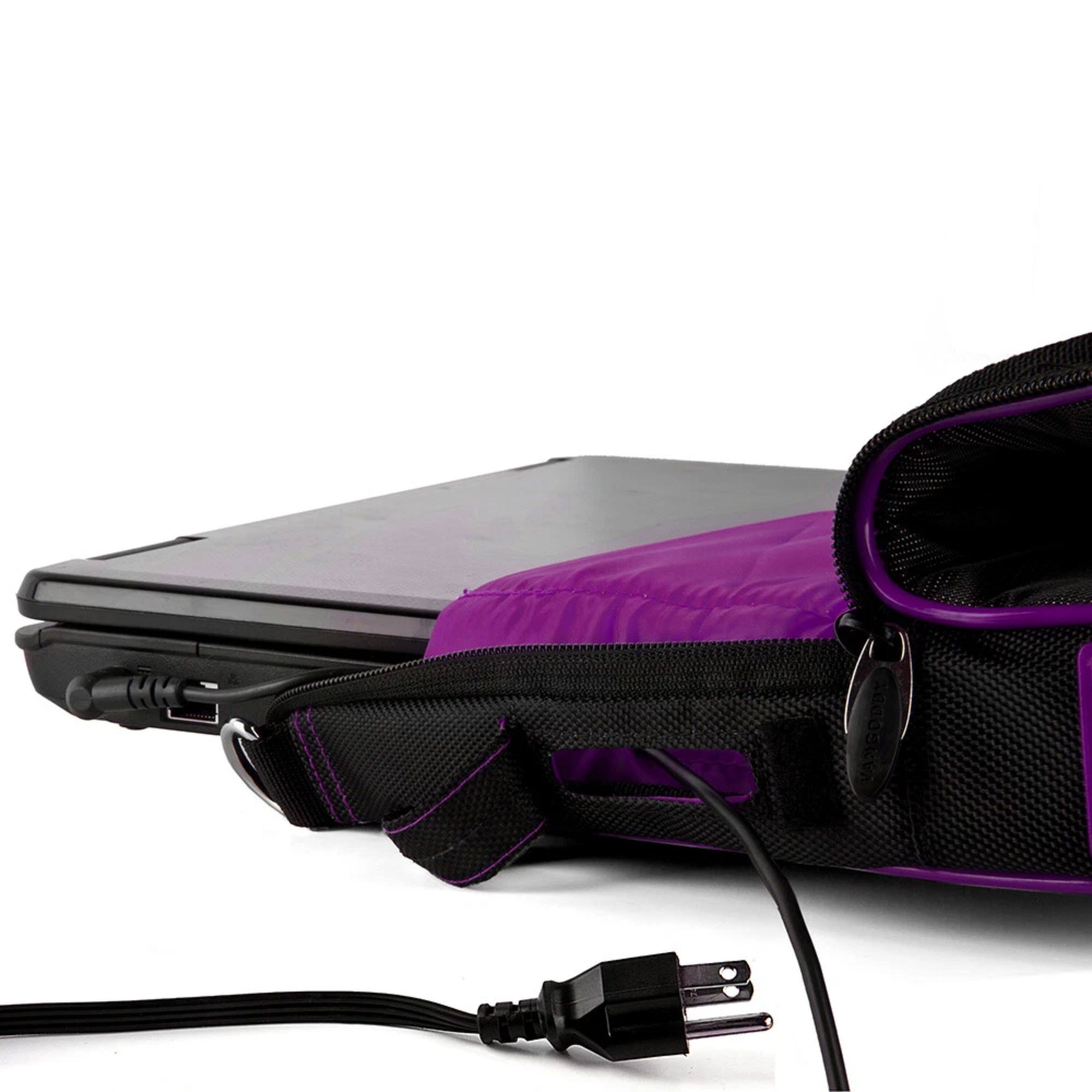 Alt View 1. Kitcheniva - Sleeve Case Messenger Bag For 14" Laptop - Black/Purple.