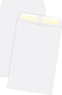 Front. Quality Park - Gummed Catalog Envelope, 6" x 9", 500/Box - Woven White.