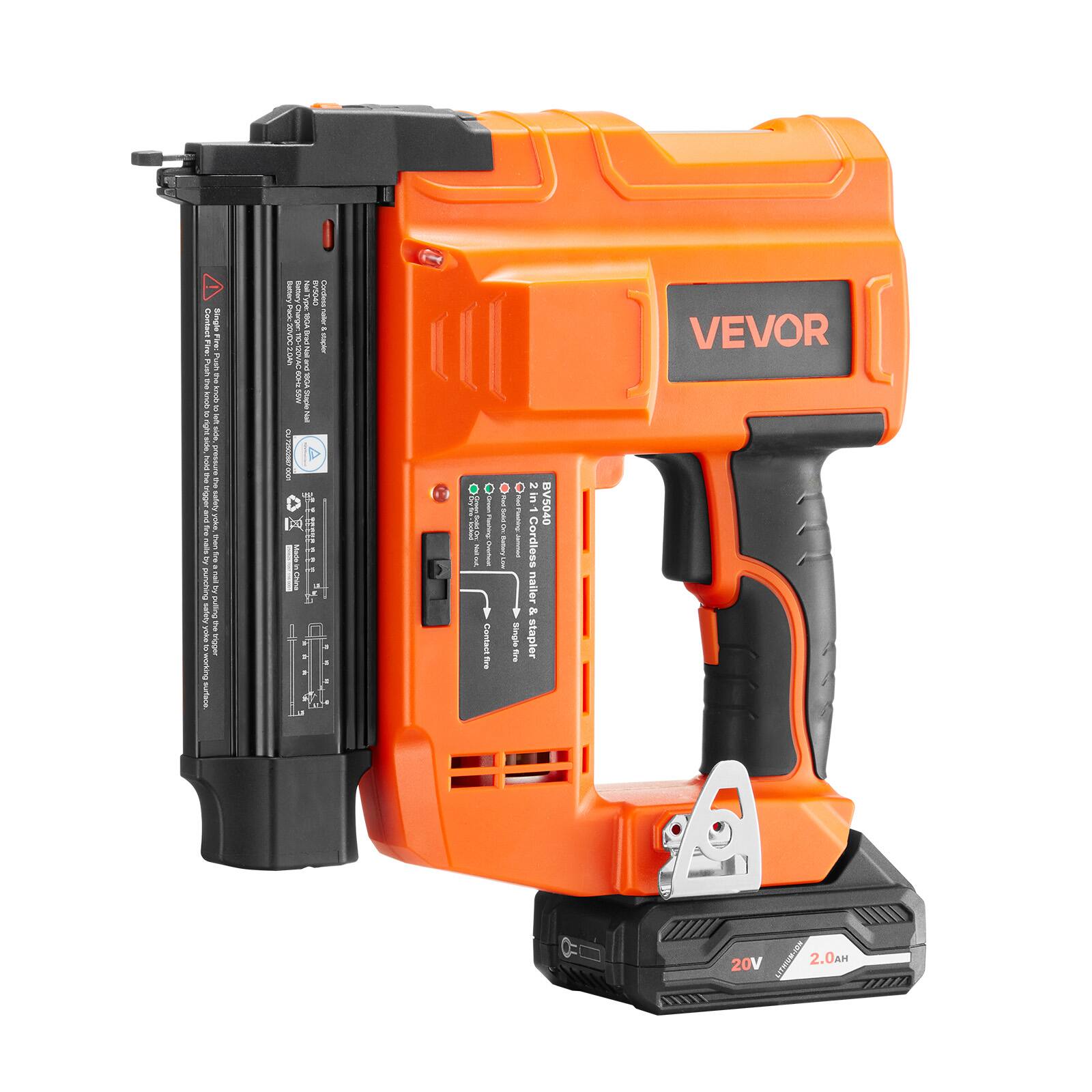 VEVOR Cordless nailer & stapler  
20V 2.0A  
RV5040