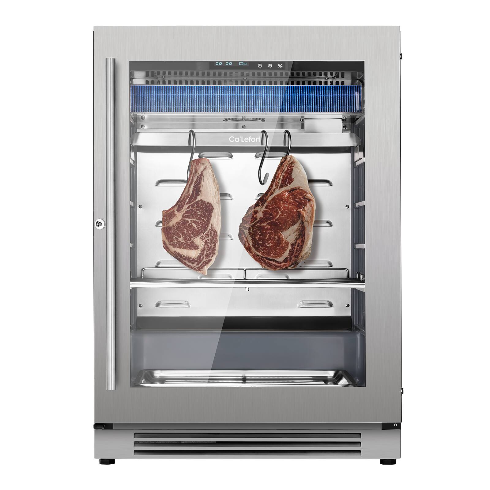 Ca'Lefort - Dry Aging Fridge for Steaks,Dry Age freezer with Dual-Layer LOW-E Glass,Home Meat Ager Refrigerator 268L - Silver