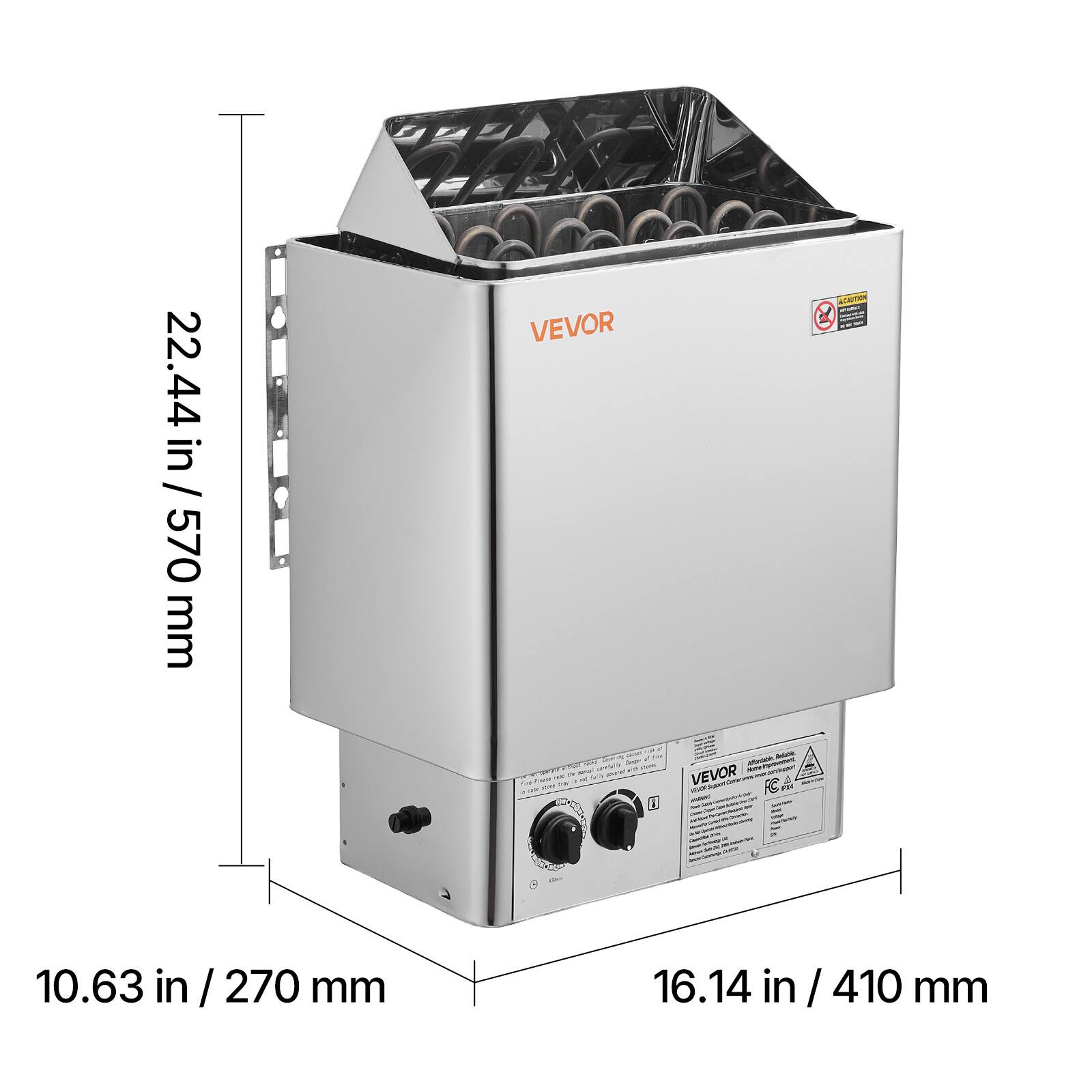 in 22.44 / 570 mm

VEVOR be - - Flavor - -

Calolate VEVOR FC FIN

CAUTION

10.63 in / 270 mm

16.14 in / 410 mm