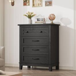 Jojoka - 4 Dresser for Bedroom, 34.8 in Tall Vertical Drawer Dresser - Black