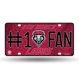 Rico Industries - New Mexico Lobos #1 Fan Metal License Plate Auto Tag - Multi