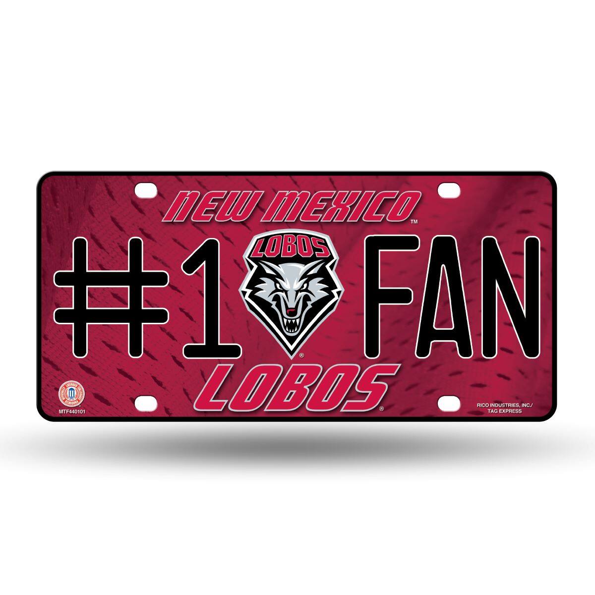 New Mexico Lobos #1 Fan Metal License Plate Auto Tag