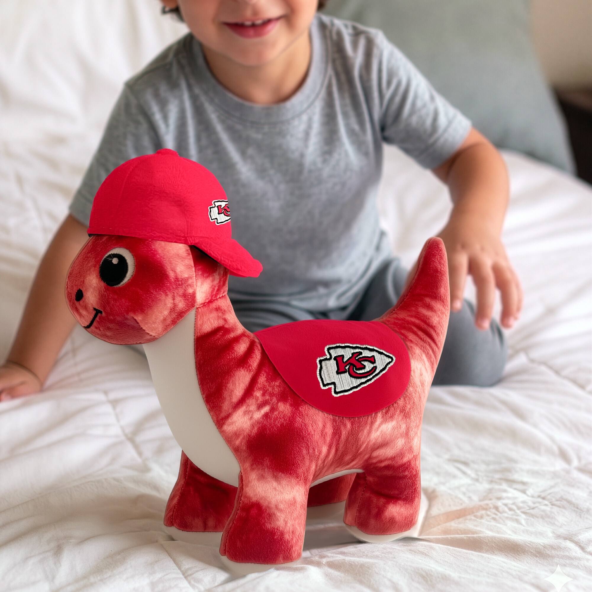 Alt View 2. Sporticulture - Kansas City Chiefs Huddle Plush Fanasaur - Multicolor.
