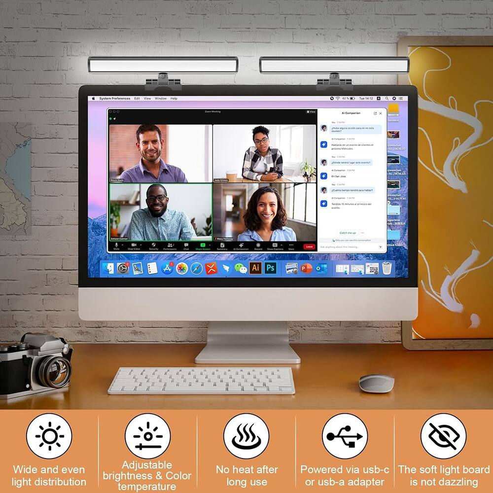 - Wide and even light distribution
- Adjustable brightness & Color temperature
- No heat after long use
- Powered via usb-c or usb-a adapter
- The soft light board is not dazzling