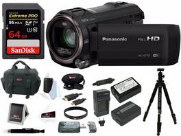 Panasonic - HC-V785K Video Camera Camcorder with 64GB SD Card and Accessory Bundle