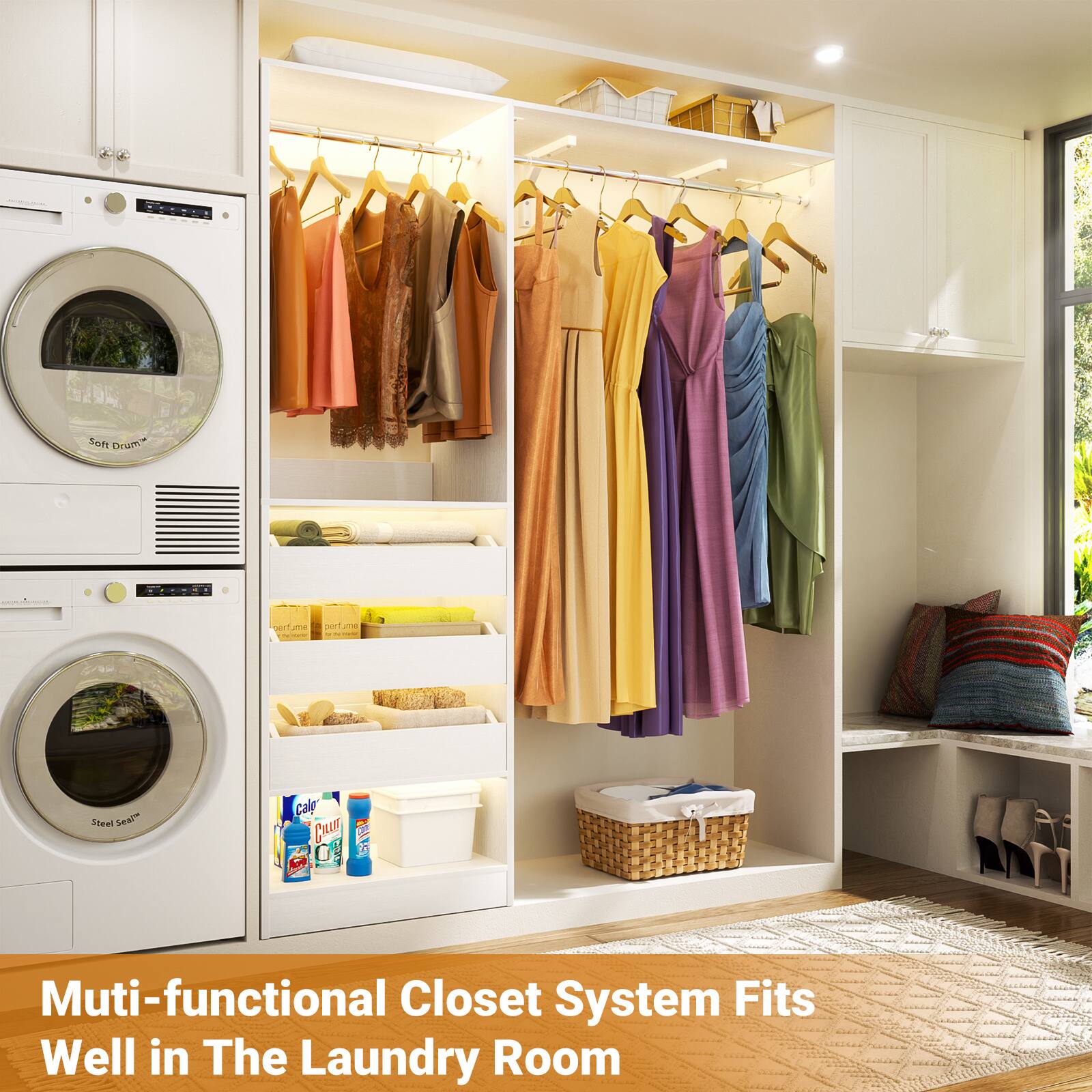 Multi-functional Closet System Fits Well in The Laundry Room