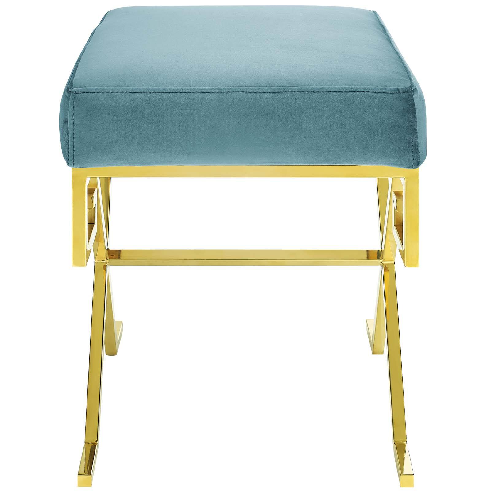 Back. Modway - Twist Performance Velvet Bench by Modway - Sea Blue.